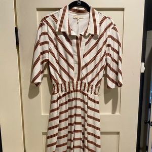 Maje Striped Midi Dress